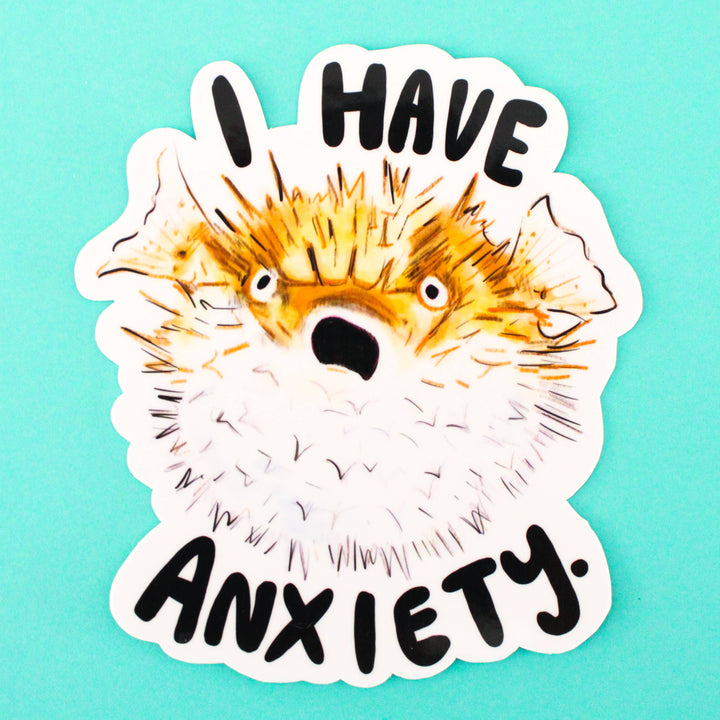 Proudly Panicking: The Anxiety Pufferfish Sticker