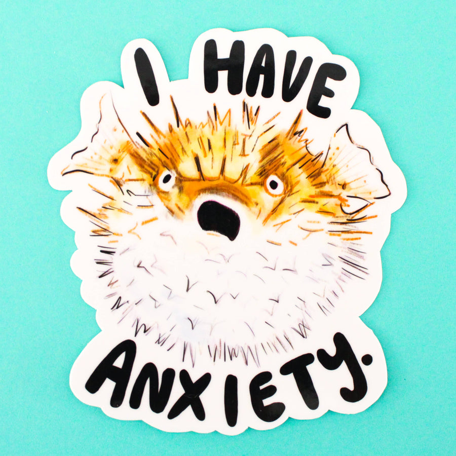 Proudly Panicking: The Anxiety Pufferfish Sticker