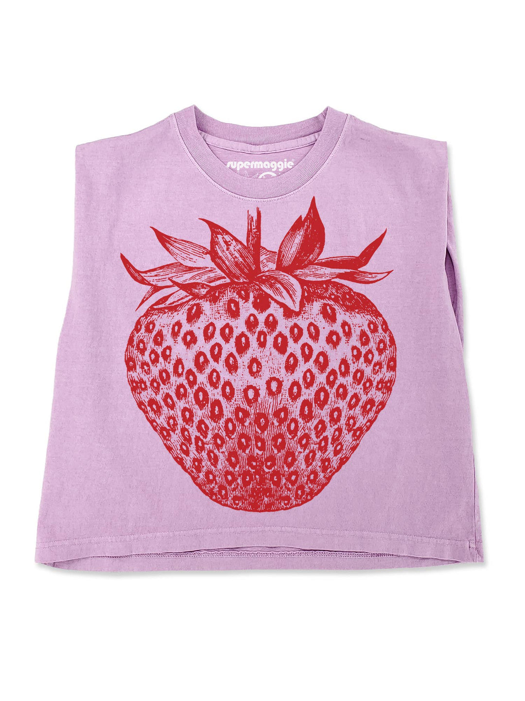 Strawberry Maisie Heavyweight Muscle Tee: Off Green / Lg