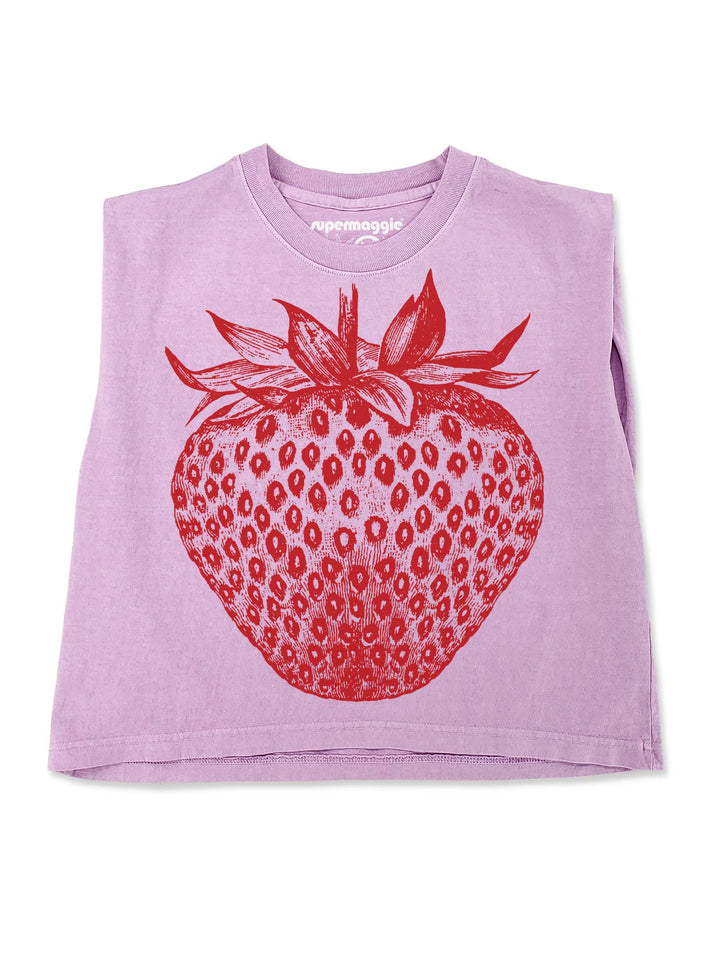 Strawberry Maisie Heavyweight Muscle Tee: Off Green / Lg