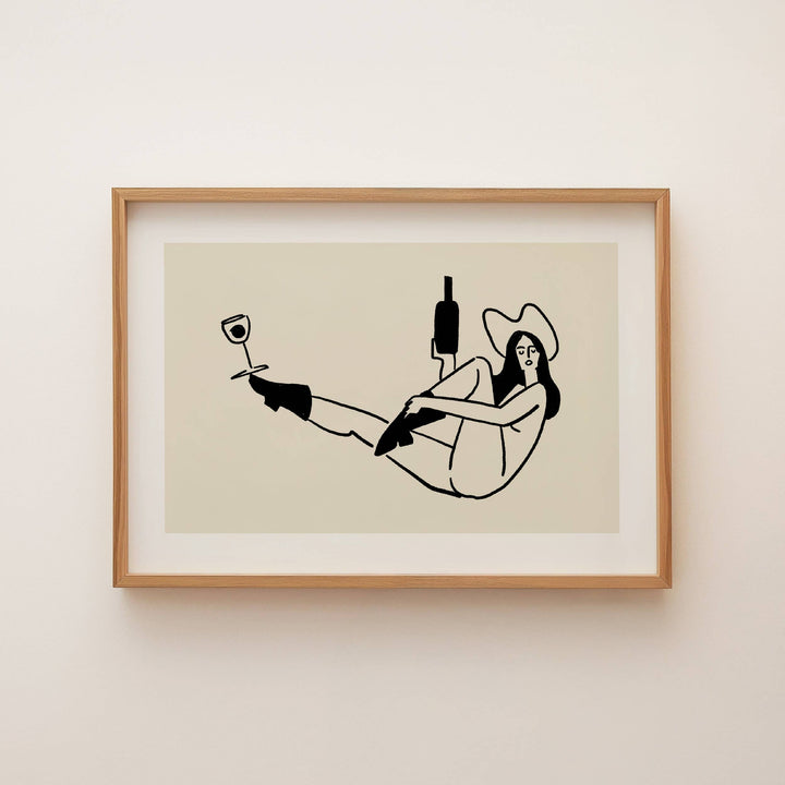 "Balance" Yoga & Wine Cowgirl Minimal Western Wall Art