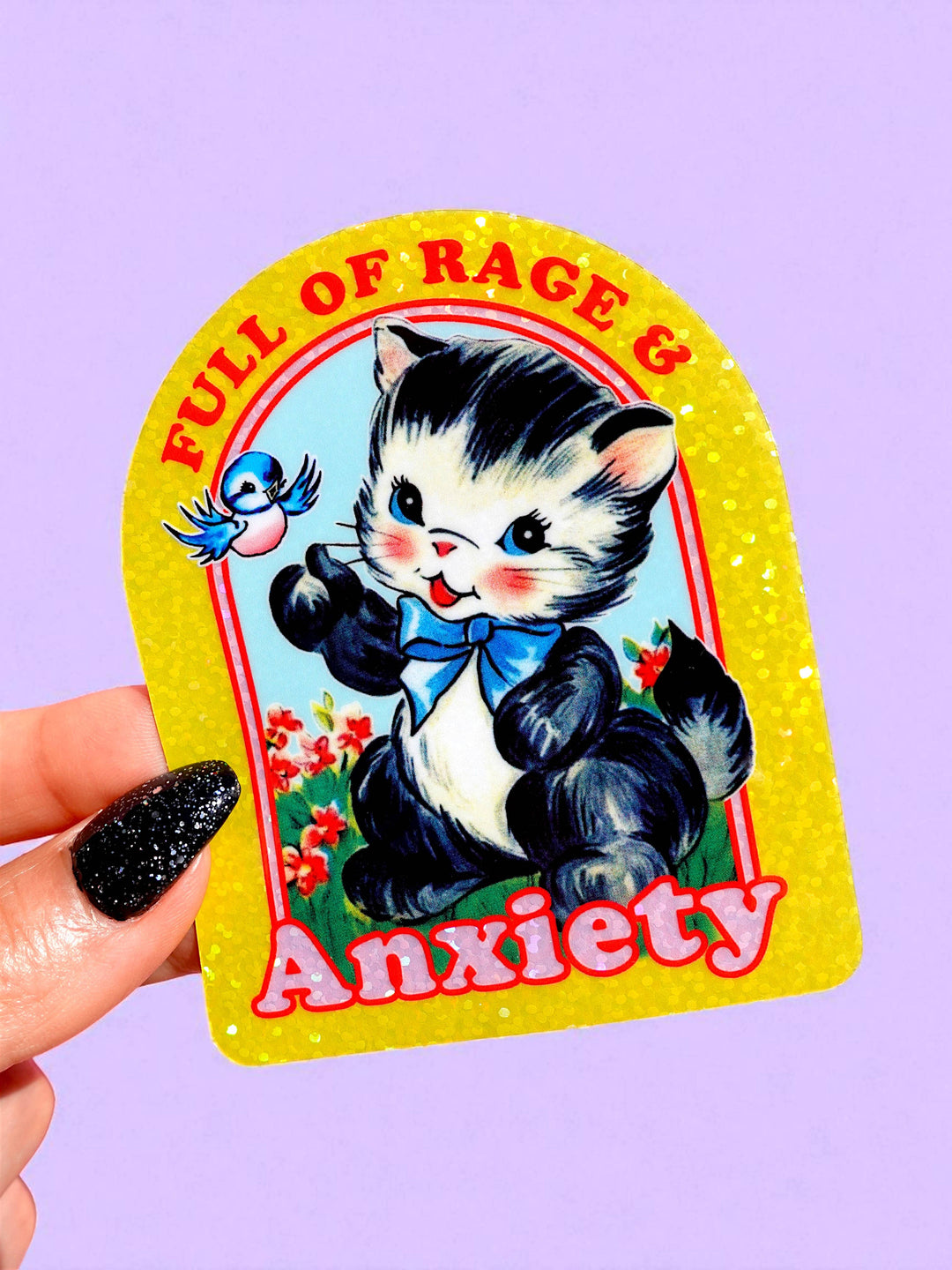Full of Rage & Anxiety Cat Sticker