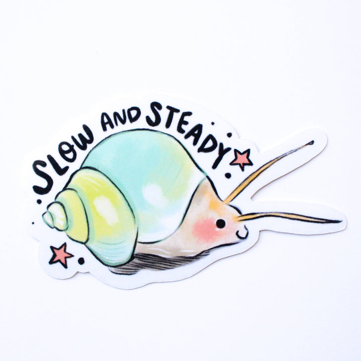 Slow and Steady Snail Vinyl Sticker