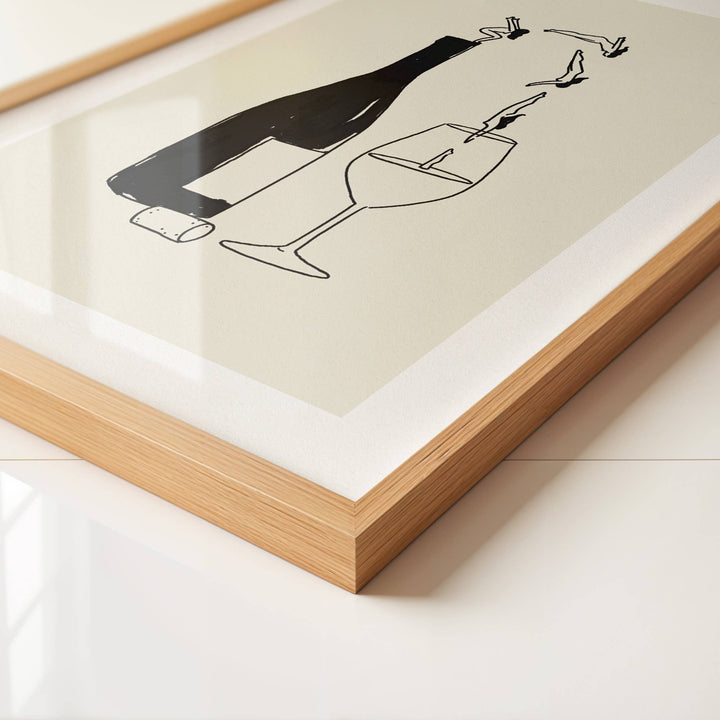 "Wine Bottle Dive" Art Print