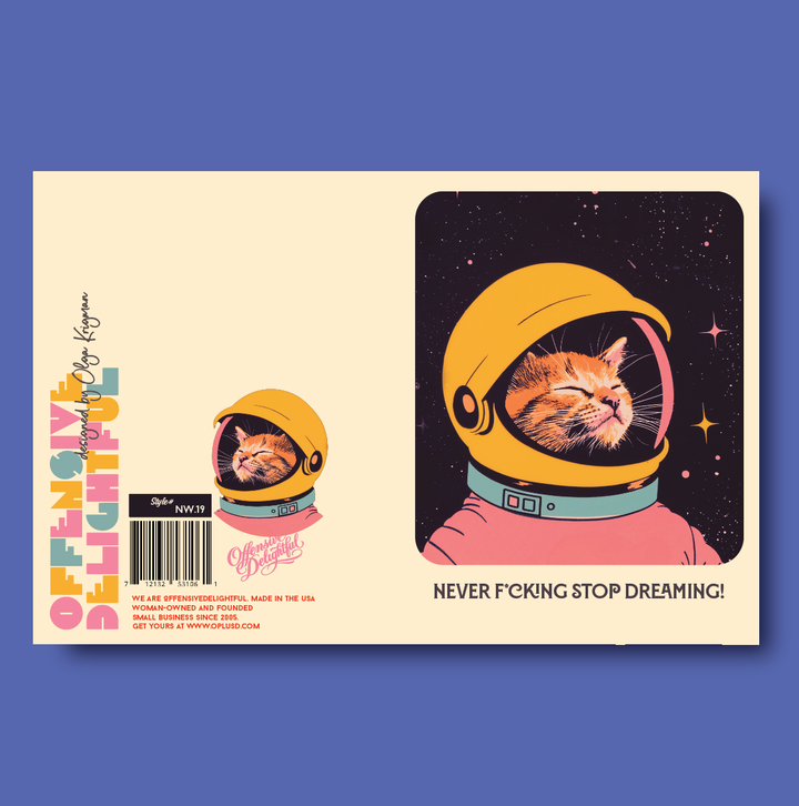 SPACECAT DREAMS Greeting Card