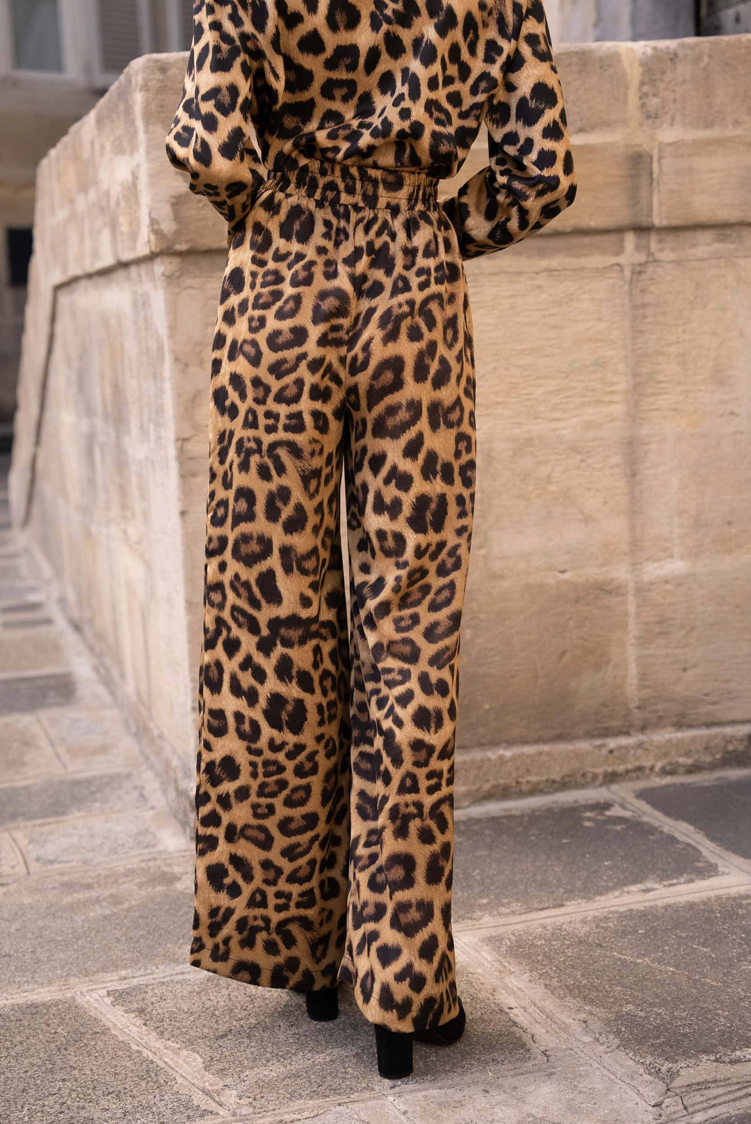 Leopard print palazzo pants