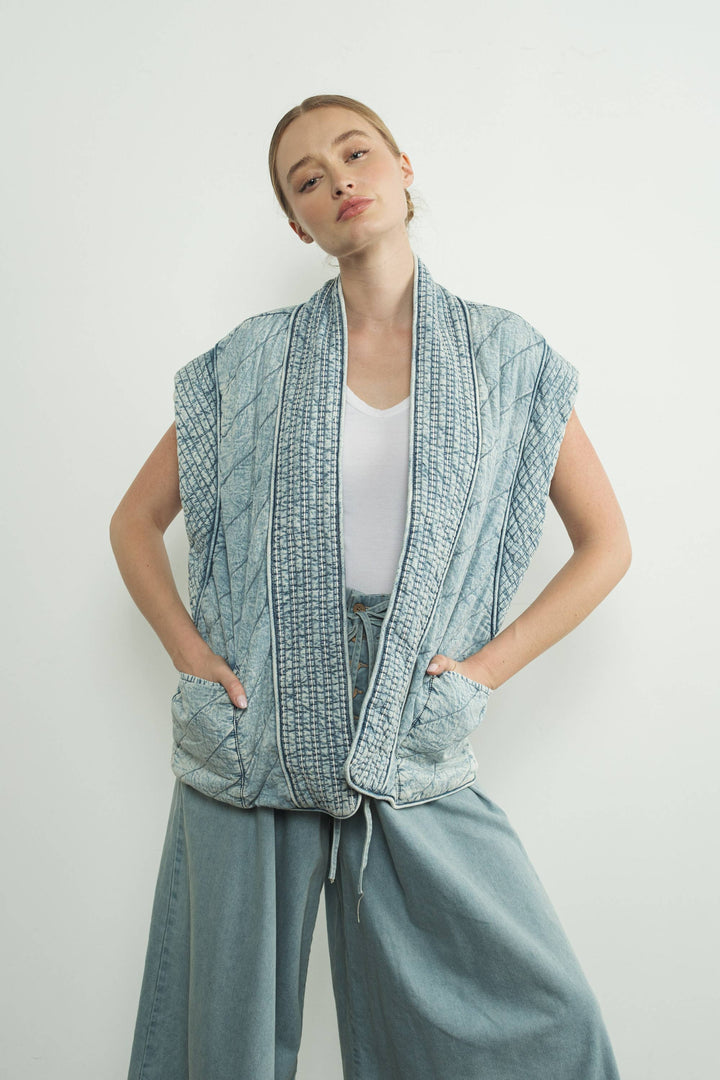 Mariana Quilted Denim Vest