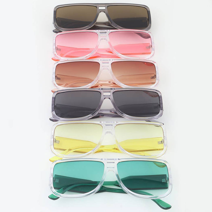 Bright Straight Aviator Block Sunglasses