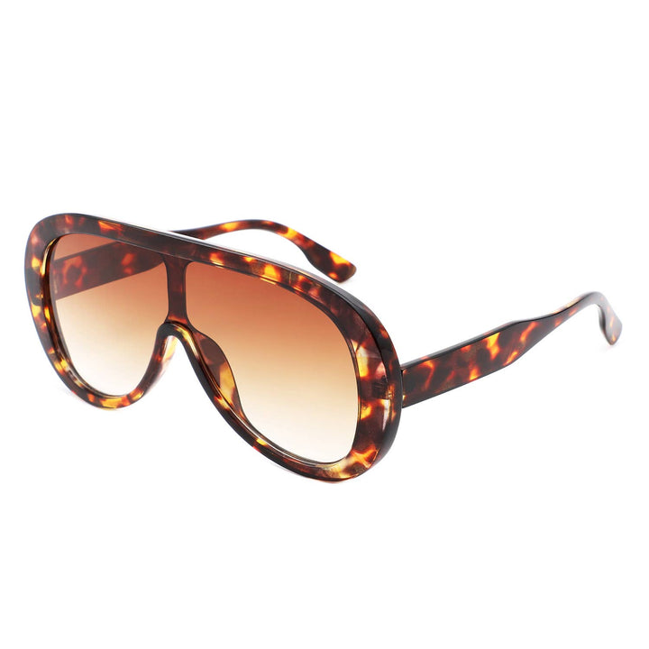 Retro Aviator Sunglasses - Brown