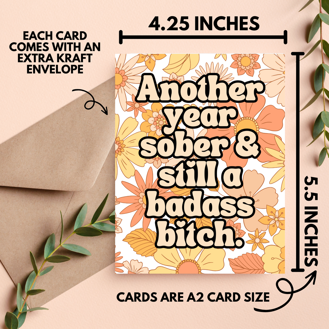 Sober & Badass Greeting Card