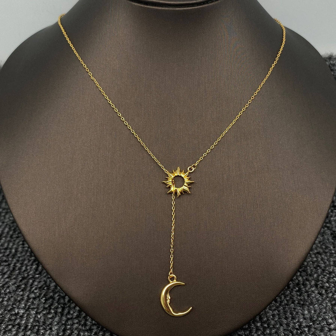 Sun Moon Lariat Necklace