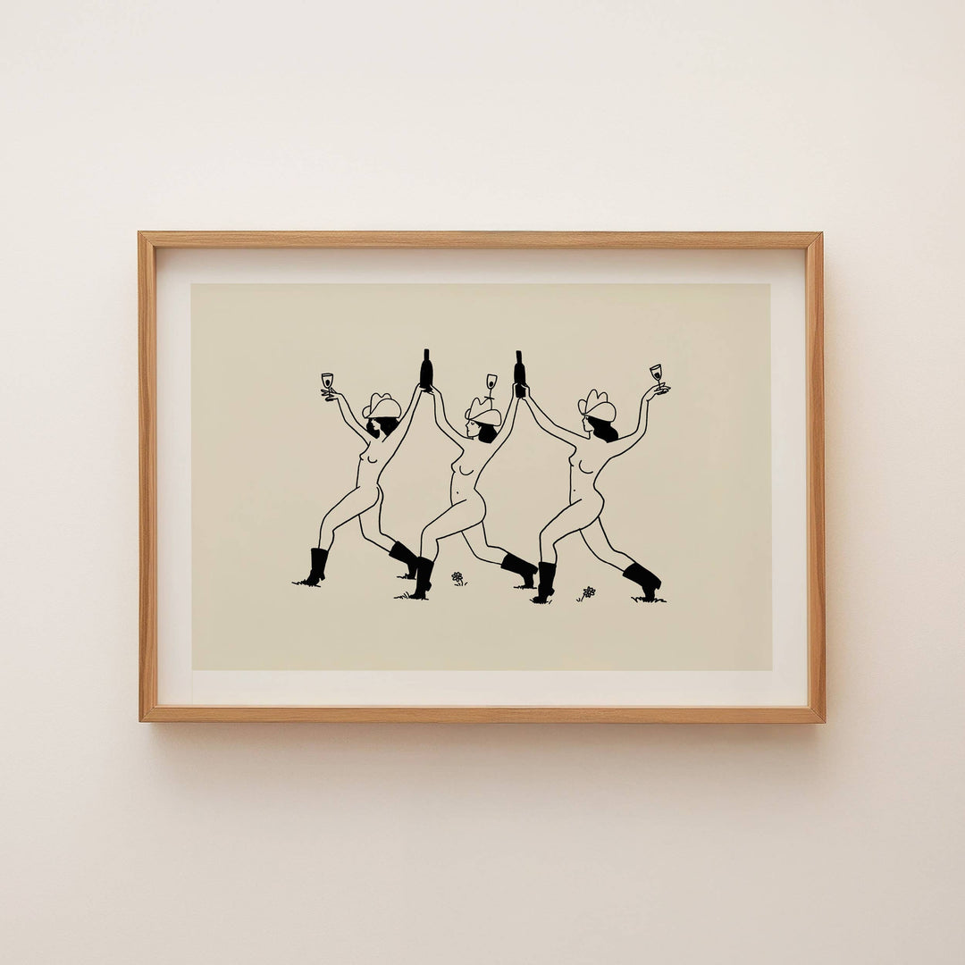 Western Wine Vintage Wall Art Print