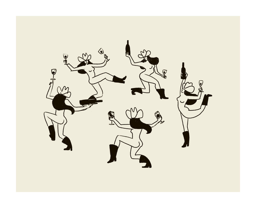 Vintage Inspired Cowgirl Art Print: "The Dance"