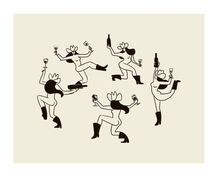 Vintage Inspired Cowgirl Art Print: "The Dance"