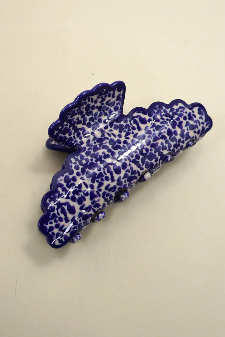 Porcelain Half Moon Hair Claw Clip