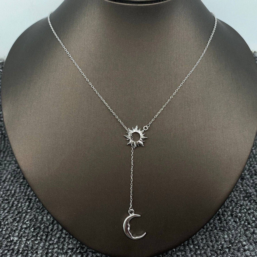 Sun Moon Lariat Necklace