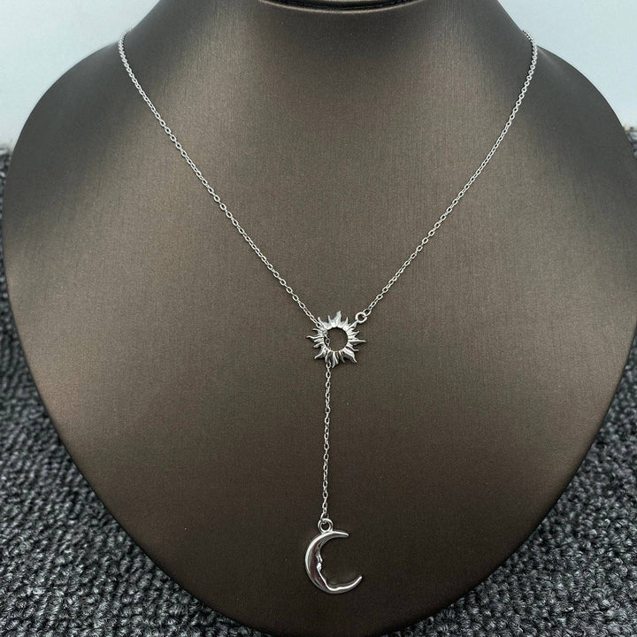 Sun Moon Lariat Necklace