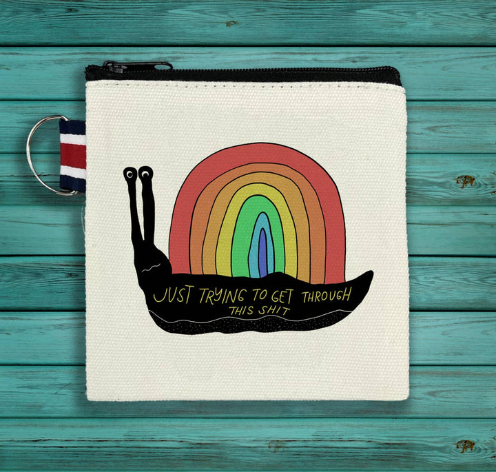 Just Trying to Get Through Canvas Pouch