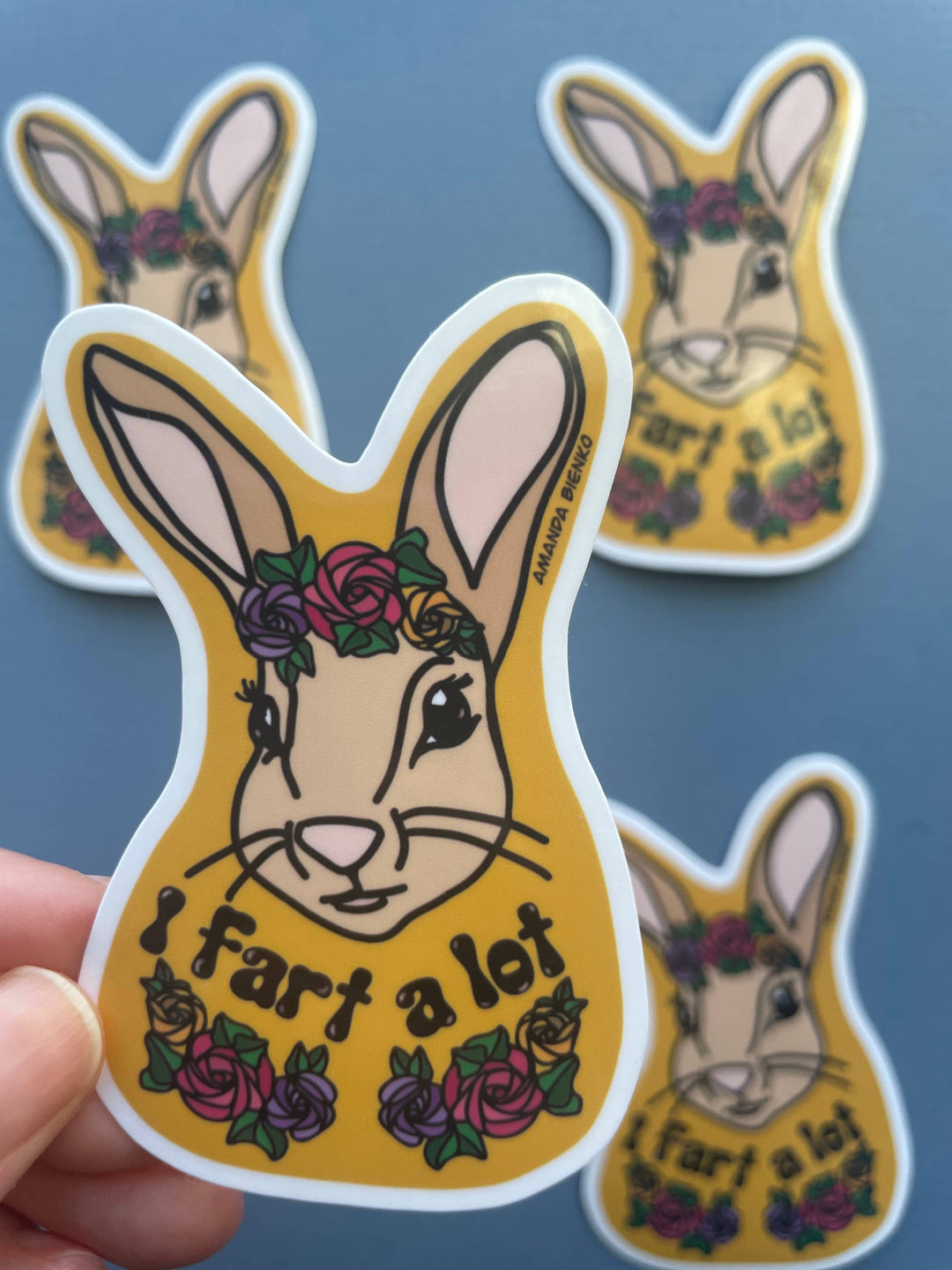 Fart Rabbit Bunny Floral Funny Sarcastic Sticker/Magnet