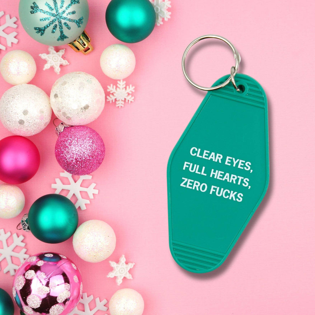 Clear Eyes, Full Hearts, Zero Fucks Motel Keychain