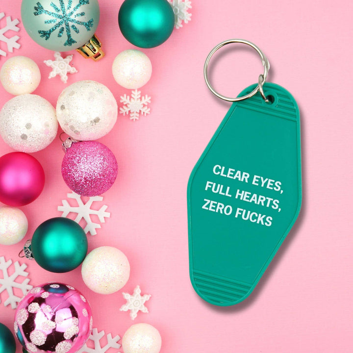 Clear Eyes, Full Hearts, Zero Fucks Motel Keychain