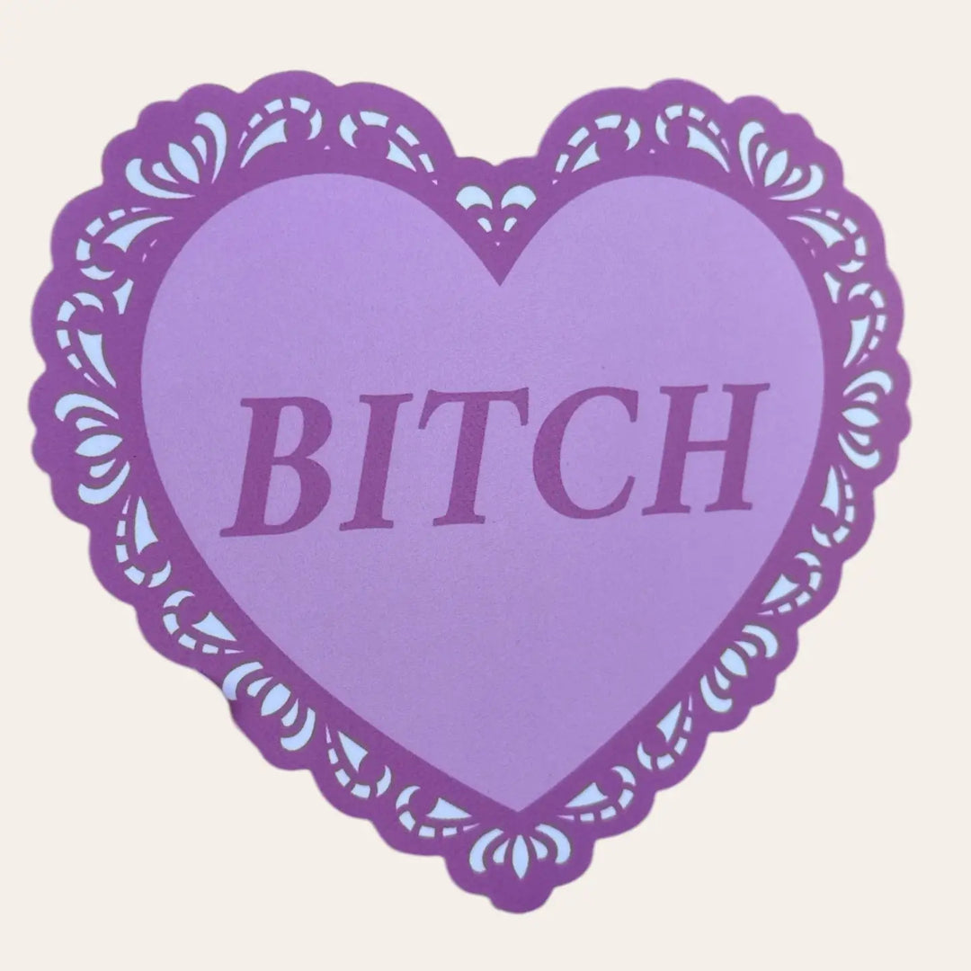 Bitch Lace Heart Matte Sticker