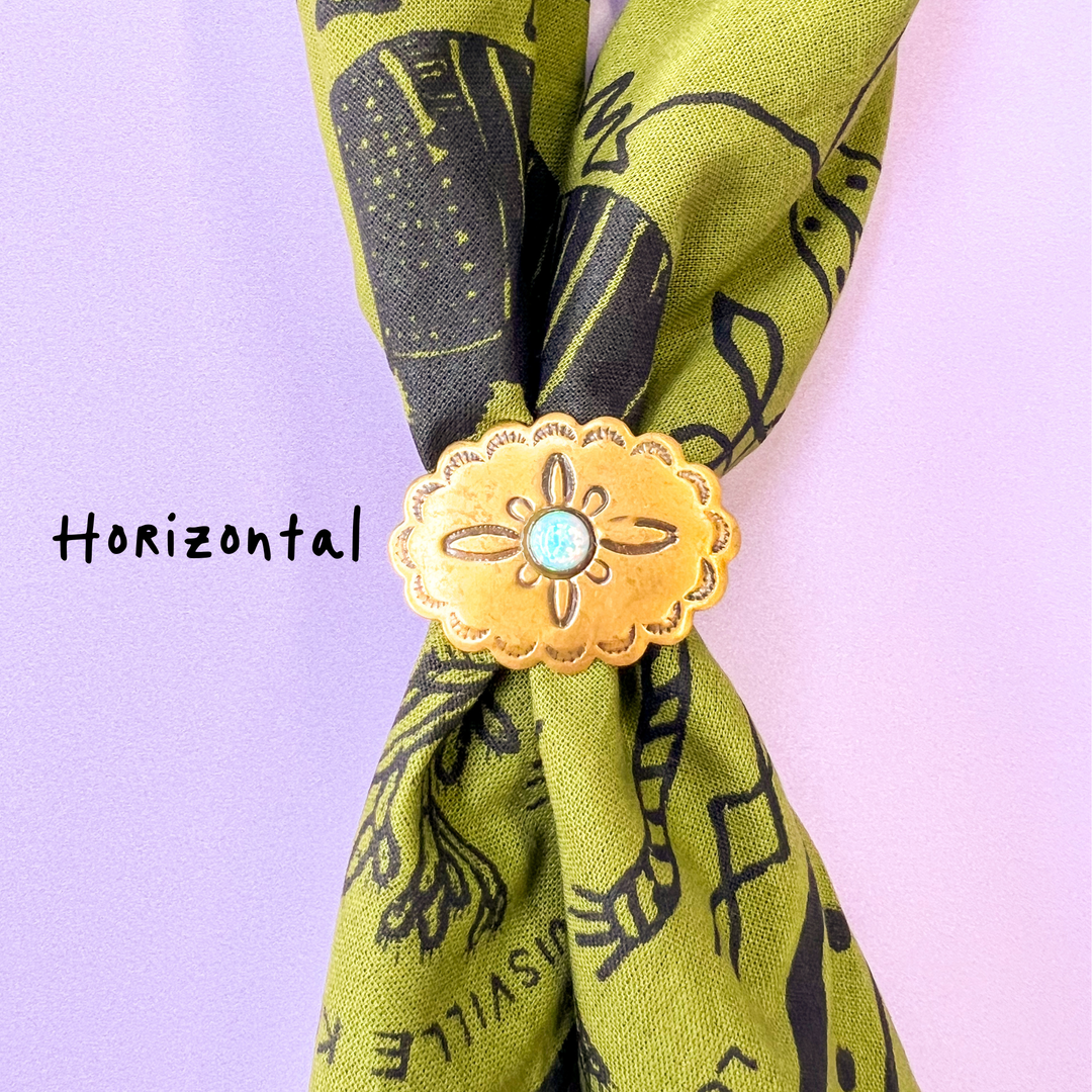 Gold Opal Concho Bandana Slide
