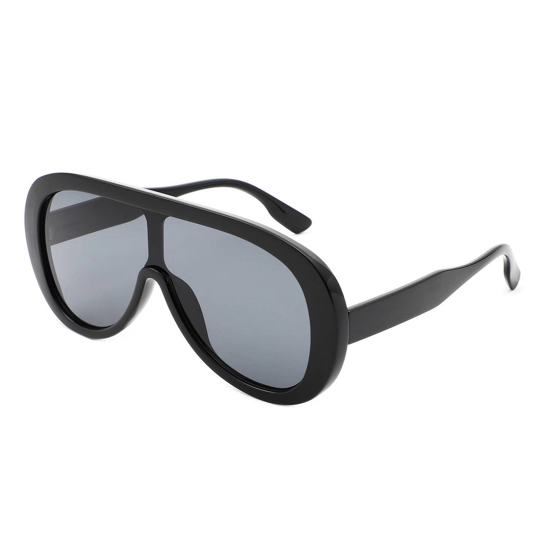 Retro Aviator Sunglasses - Black