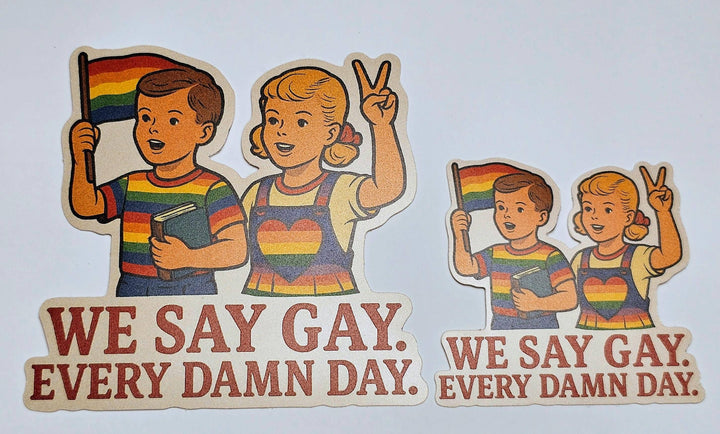 We Say Gay Sticker – LGBTQ+ Pride Vinyl Decal