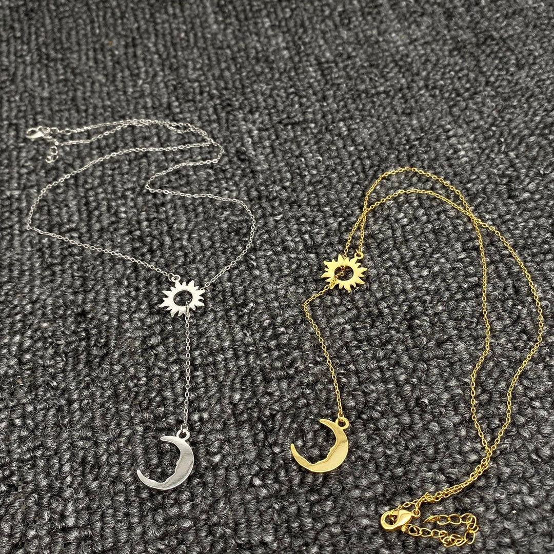 Sun Moon Lariat Necklace