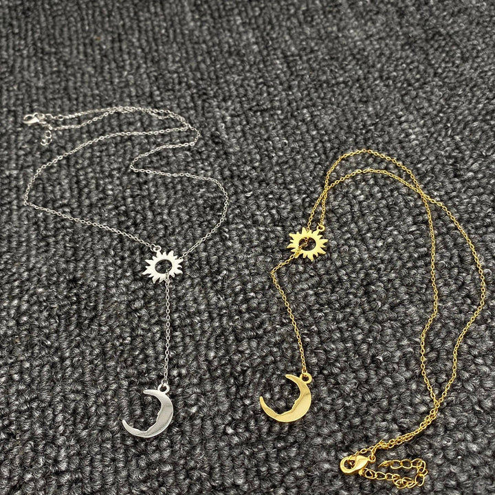 Sun Moon Lariat Necklace