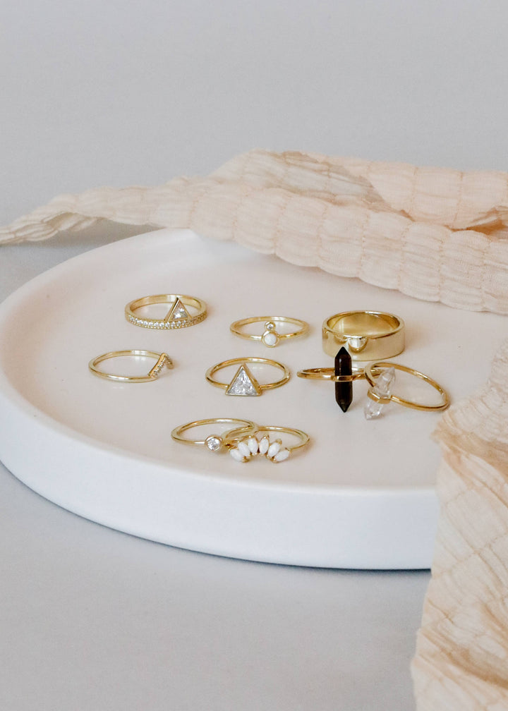 Gold Rings - Smoky Quartz Point