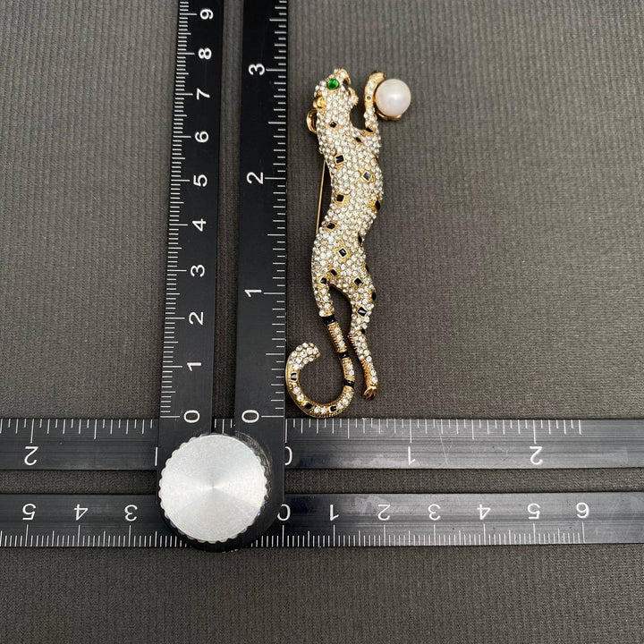 Rhinestones Cheetah Brooch