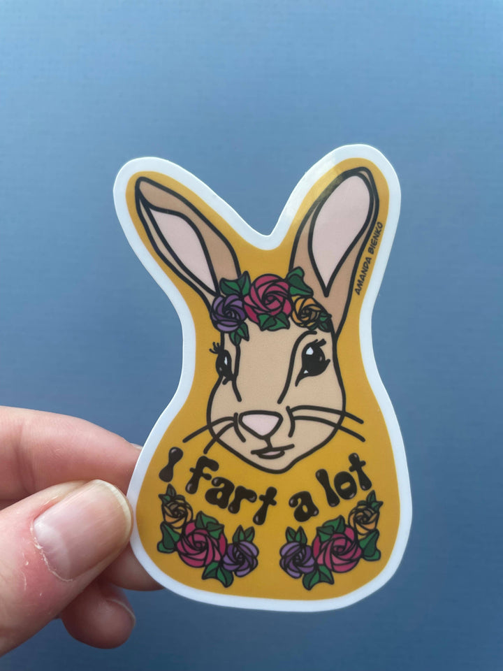 Fart Rabbit Bunny Floral Funny Sarcastic Sticker/Magnet