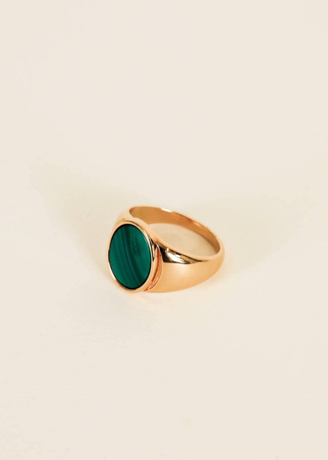 Gold Rings - Malachite Signet