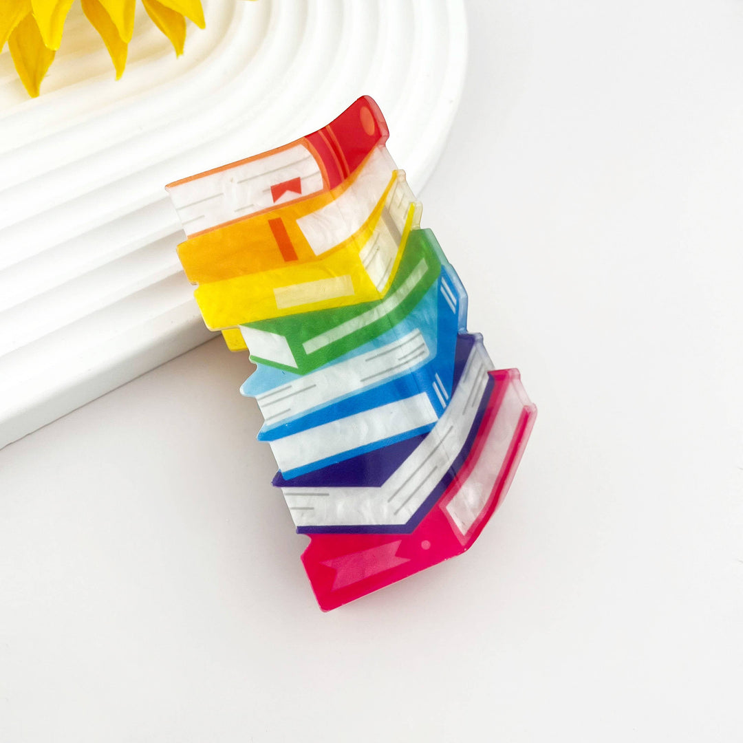 Large Book Stack Hair Claw Clip
