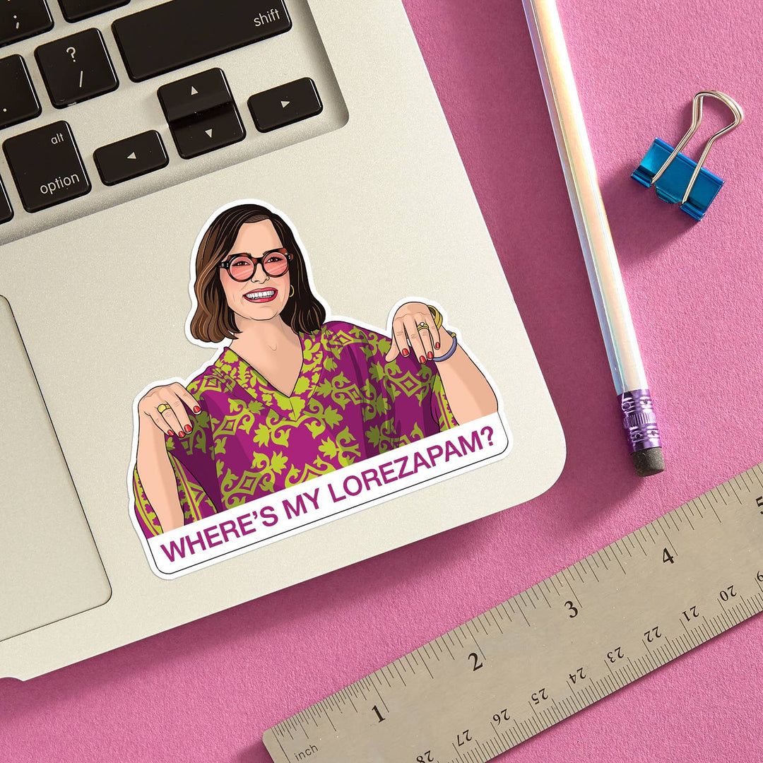 Where's My Lorezapam? Victoria White Lotus Die Cut Sticker