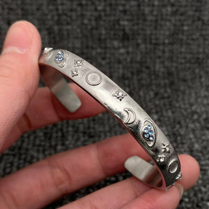 Tarot Style 18K Gold Plated S.Steel Cuff Bangle - FGS/MS