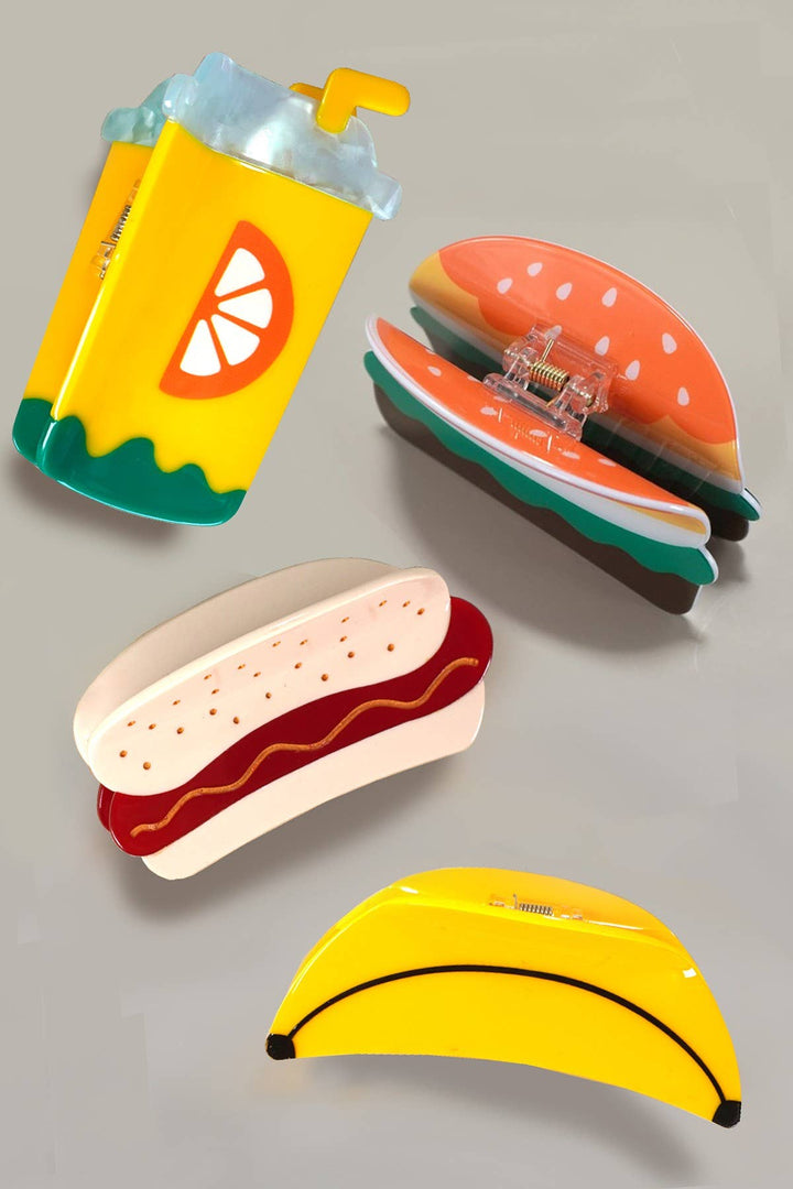 JUMBO FOODIE HAIR CLAW CLIPS