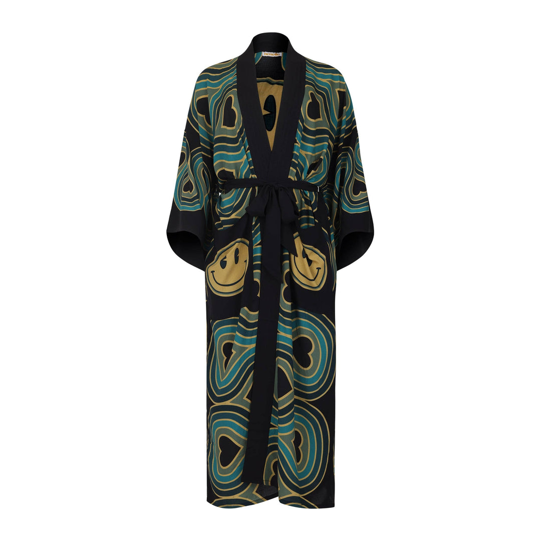 Wonderlust Smiley Duster Robe Blue