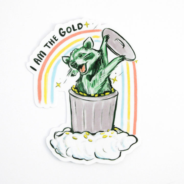 I am the Gold Raccoon Vinyl Sticker