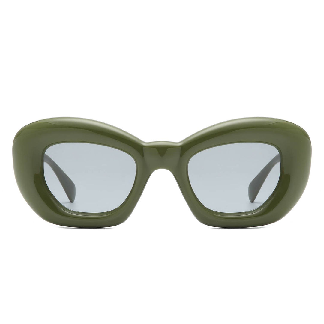 Thick Cat Eye Sunglasses - Green