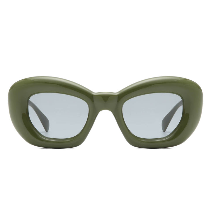 Thick Cat Eye Sunglasses - Green