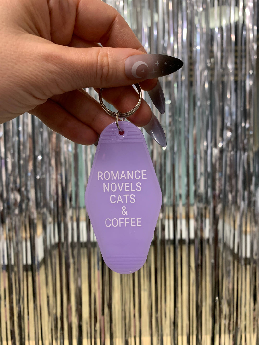 Romance Novels Cats & Coffee Motel Keychain