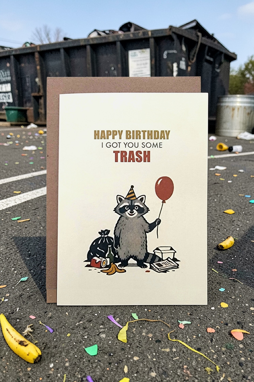 Happy Birthday. I Got You Some Trash Greeting Card