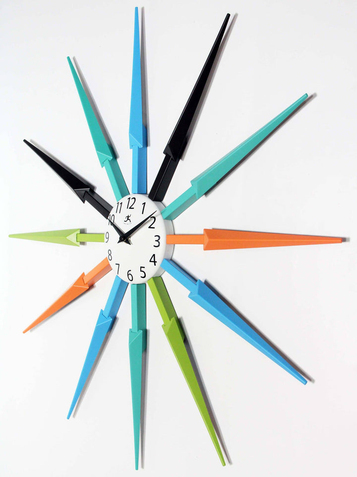 Midcentury Modern Starburst Multi-Color Wall Clock