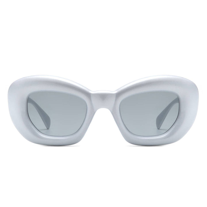 Thick Cat Eye Sunglasses - Silver