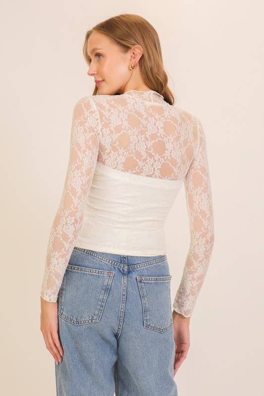Layer Me Lace High Neck Top