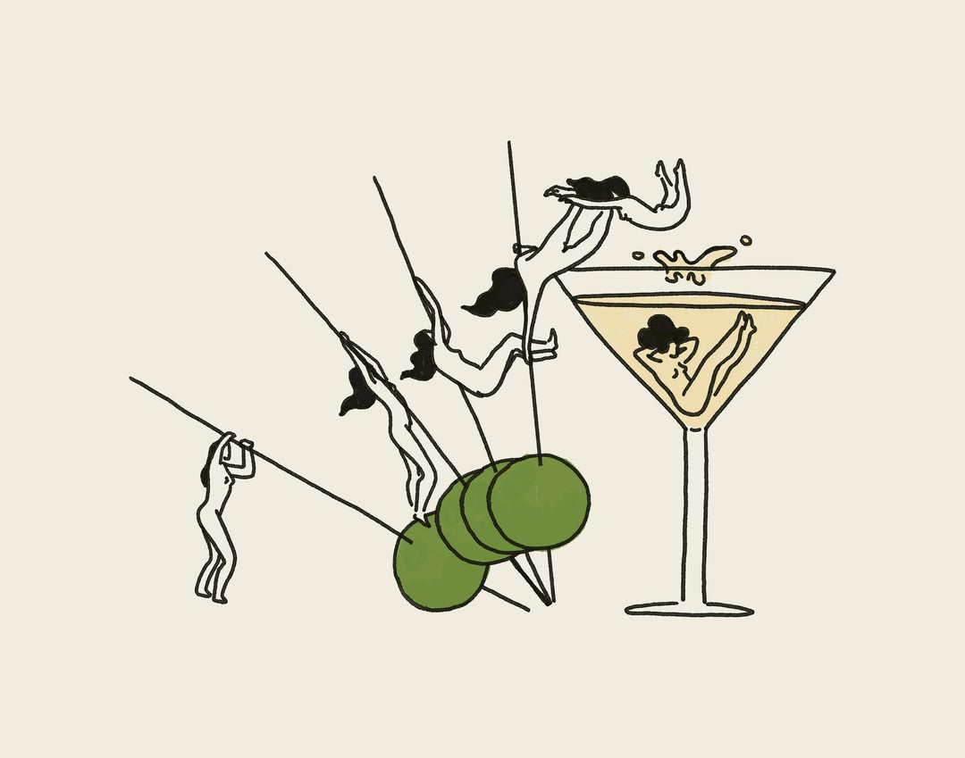 "Pole Vault" Vintage Martini Wall Art Print