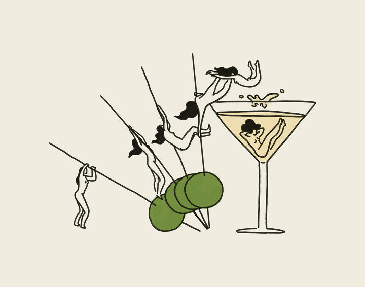 "Pole Vault" Vintage Martini Wall Art Print